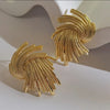 Zenat Golden Woven Clip-On Earrings – Geometric Non-Pierced