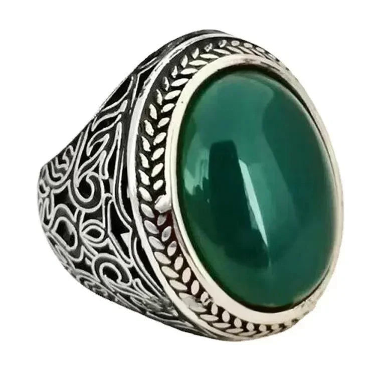 2024 New Luxury Women's Big Black Stone Ring Fashion Silver Zircon Wedding Rings Female Bride Love Engagement