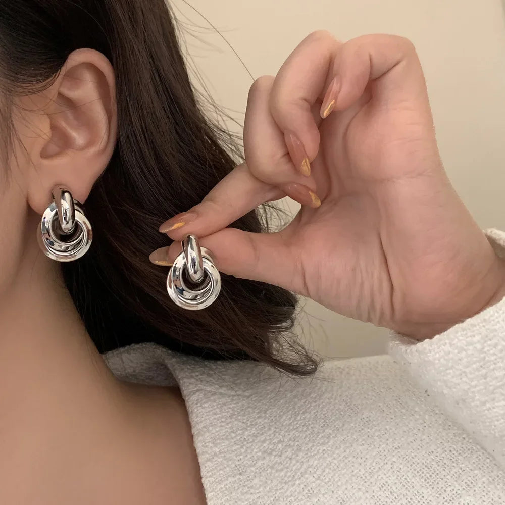 Zenat 925 Silver 18K Round Stud Earrings – Minimalist