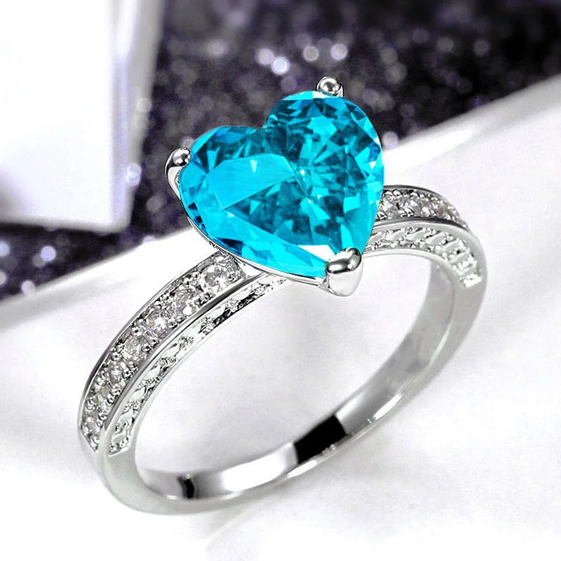 Zenat Sea Blue Cubic Zirconia Women’s Ring
