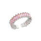 Colorful Cubic Zircon Open Ring For Women Stainless Steel Gold Color Square Rings Bohemian Romantic couple Jewelry Gifts
