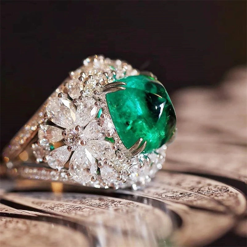 Zenat Colorful Green Cubic Zirconia Rings