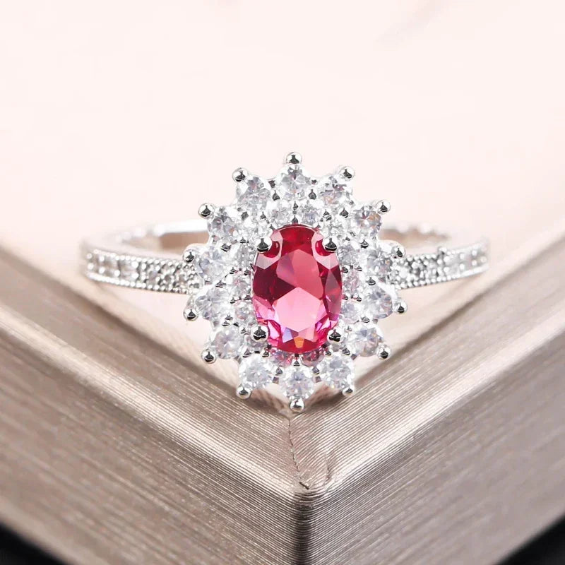 Zenat Pink Zirconia Trendy Sweet and Romantic Engagement Rings
