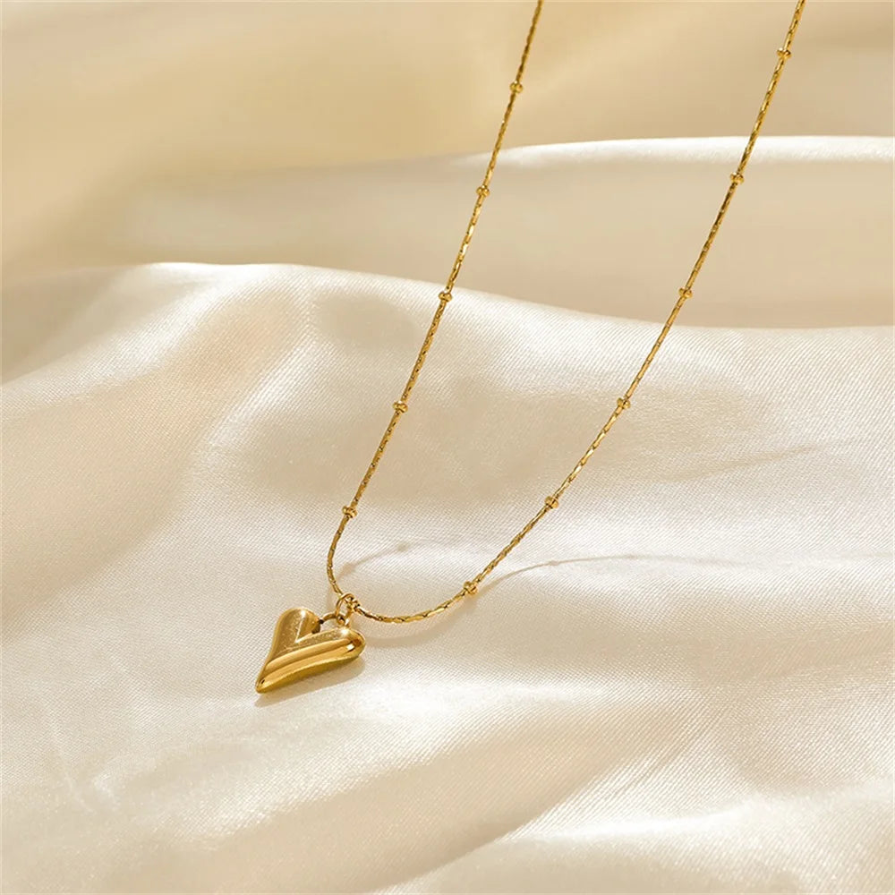 Zenat 316L Stainless Steel Love Necklace Set