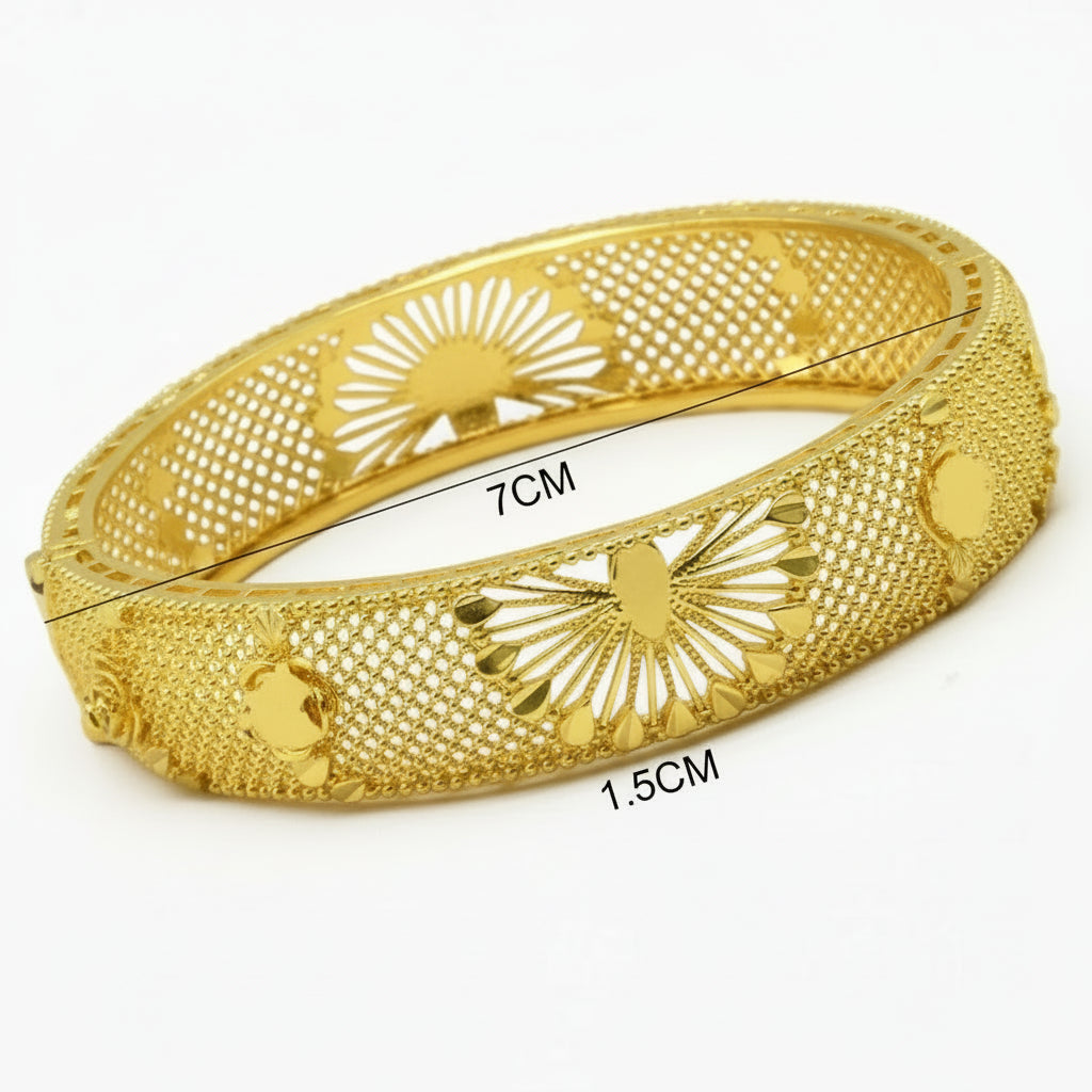 Bridal 24k Gold Color Round Bangles Adjustable
