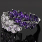 Zenat Purple Cubic Zirconia Square Crystal Ring