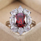 Gorgeous Sparkling Crystal Zircon Design Ring for Women, Exquisite and High-end Accessories  Women's Temperament Jewelry