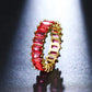 Fashion Luxury Multicolor Charm Zircon Wedding Rings for Women Round Square Stone Party Ring Jewelry