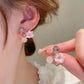 925 Silver Needle Green Flower Earrings For Women Korean Fashion Jewelry 2025 Trending Luxury Zircon Leaf Women's Stud Earrings