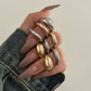 Zenat 8-Piece Chunky Mixed Metal Rings Set