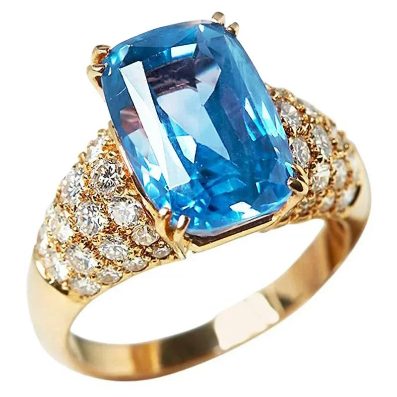 Zenat Sea Blue Cubic Zirconia Women’s Ring
