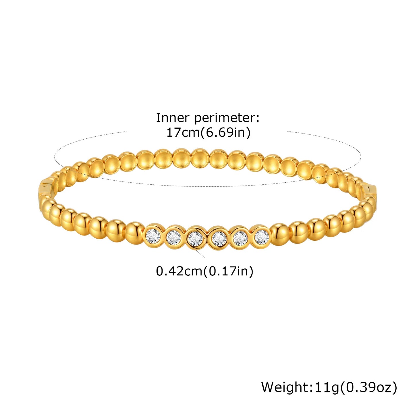 Vnox Romantic Zircon Bracelet For Women No Fading