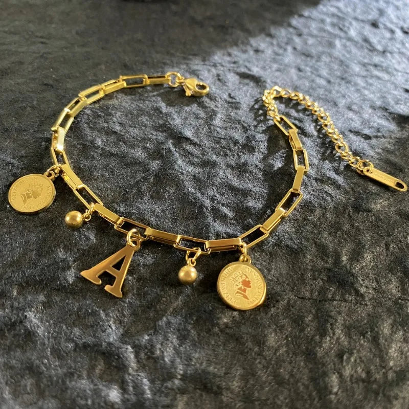 Named Letters 18K Gold-plated Stainless Steel Bracelet
