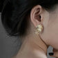 Zenat Golden Woven Clip-On Earrings – Geometric Non-Pierced