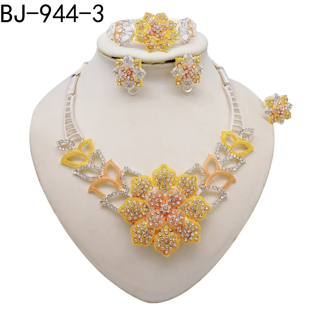 Zenat Dubai 24K Gold Plated Wedding Jewelry Set
