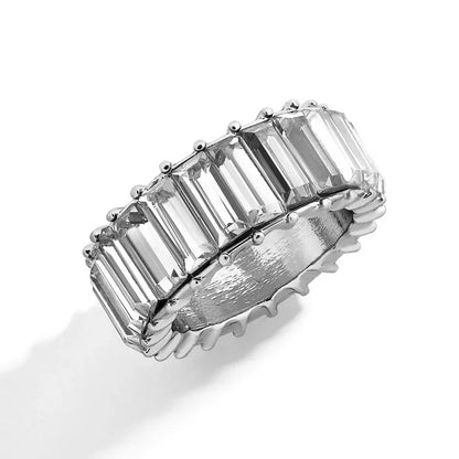 Fashion Luxury Multicolor Charm Zircon Wedding Rings for Women Round Square Stone Party Ring Jewelry