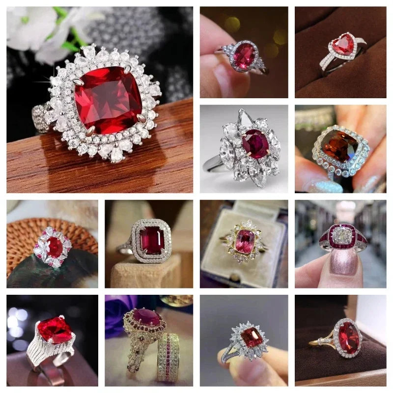 Zenat American Red Cubic Zirconia Ring
