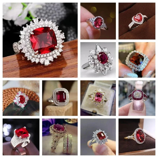 Zenat American Red Cubic Zirconia Ring