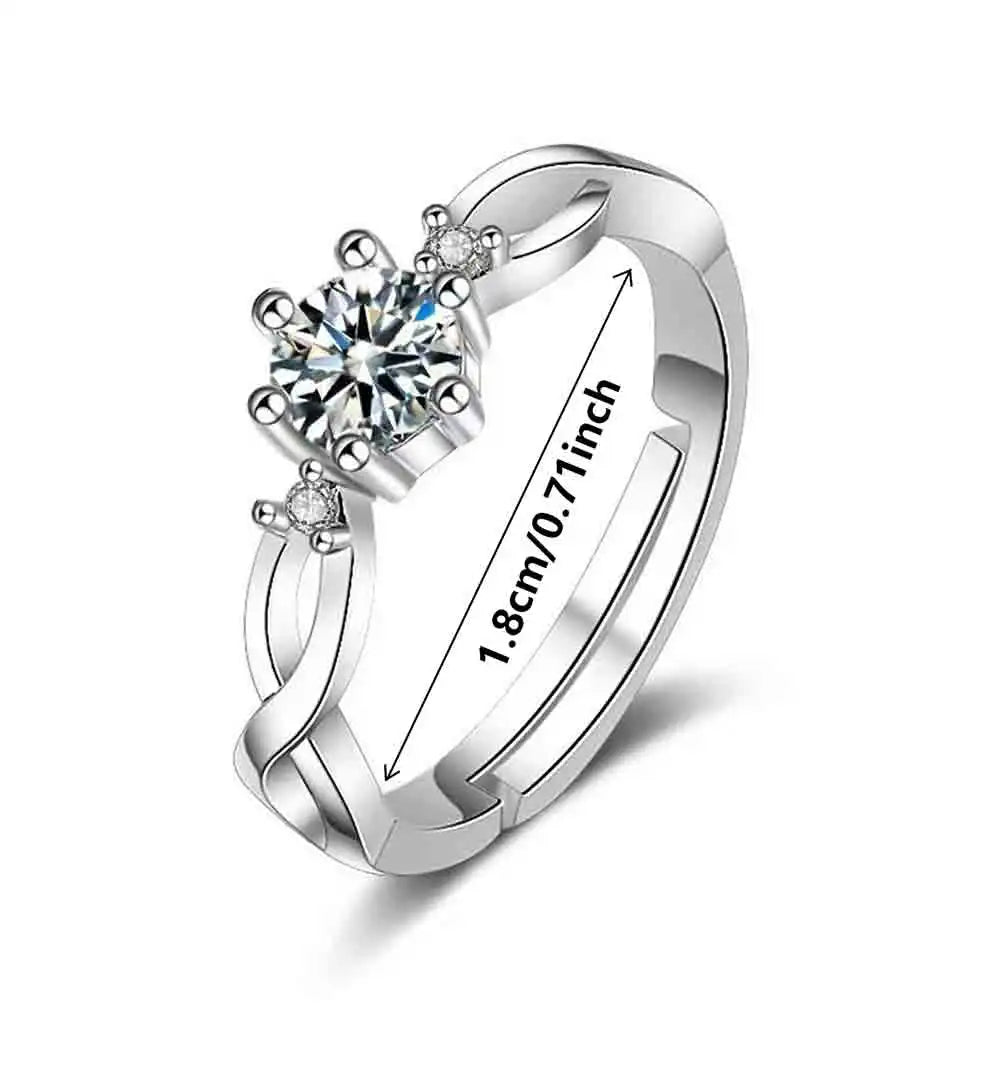 Zenat Vintage Hollow Zircon Adjustable Ring