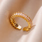 Colorful Cubic Zircon Open Ring For Women Stainless Steel Gold Color Square Rings Bohemian Romantic couple Jewelry Gifts