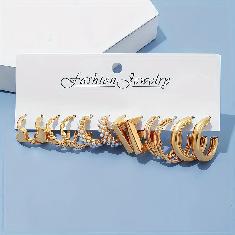 Zenat 6-Pair Elegant Daily Wear Earrings Set