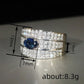 Zenat Blue Cube Zircon Elegant Ring