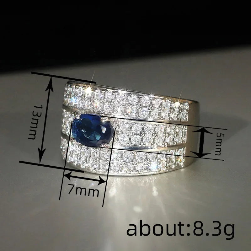 Zenat Blue Cube Zircon Elegant Ring