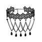 Zenat Neo-Gothic Black Lace Punk Choker Necklace
