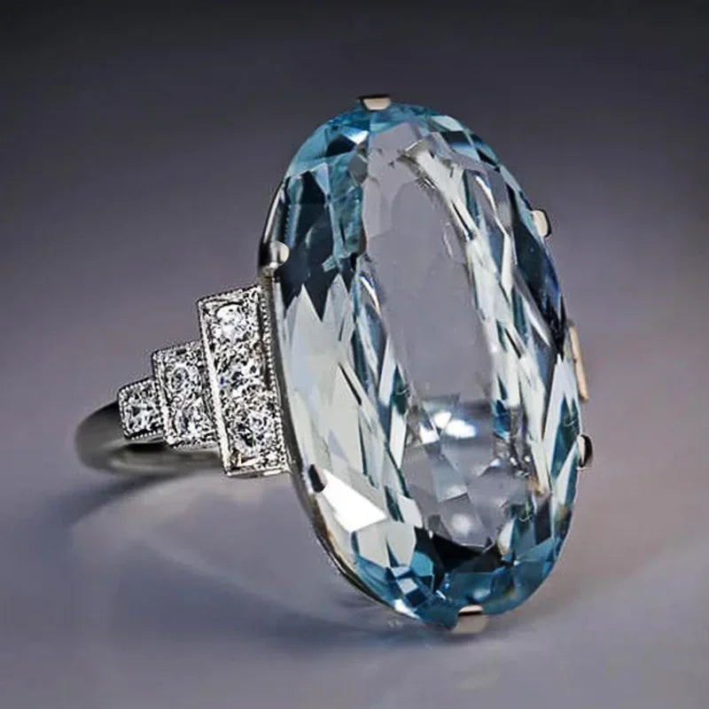 Zenat Sea Blue Cubic Zirconia Women’s Ring