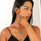 New Romantic 5 Flower Petal Pendant Necklace Set for Women Girls Stud Earring Bracelet Ring Combination Jewelry Party Gifts
