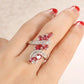 Zenat Pink Zirconia Trendy Sweet and Romantic Engagement Rings