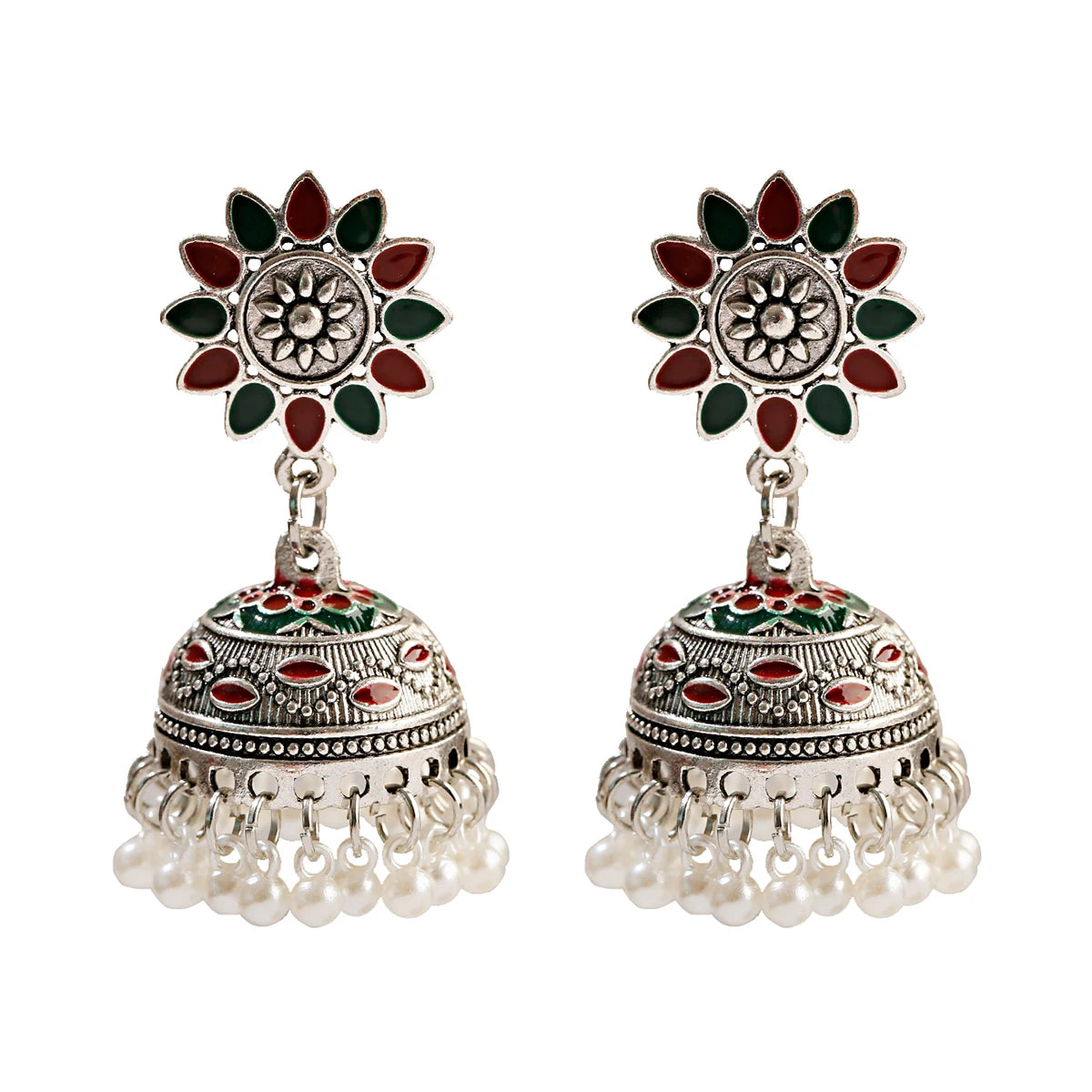Zenat Trendy Indian Jhumka Charm Stud Earrings