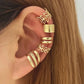 Zenat 5PCS Silver Leaf Clip Earrings – Non-Piercing