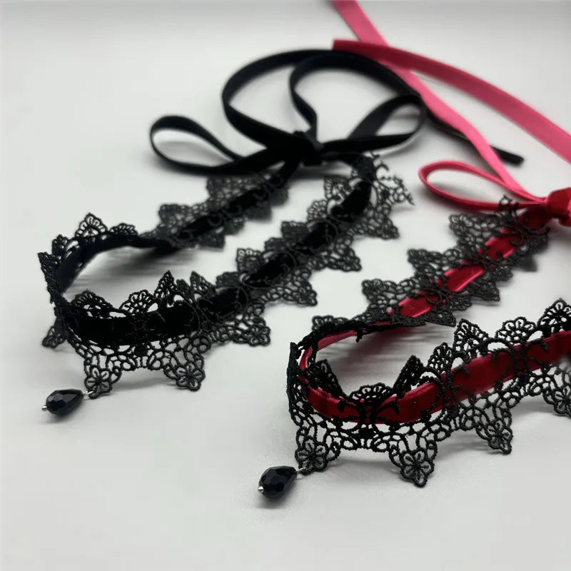 Zenat Sexy Lace Flower Velvet Choker Necklace for Women