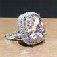 2024 New Luxury Women's Big Black Stone Ring Fashion Silver Zircon Wedding Rings Female Bride Love Engagement