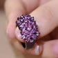 Zenat Purple Cubic Zirconia Square Crystal Ring