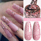Zenat Bright Red Sparkling Glitter Gel Nail Polish