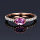 Zenat Pink Sparkling Zircon Princess Square Ring