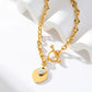 Zenat Double Heart Necklace Bracelet 316 Stainless Steel