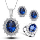 Zenat 925 Sterling Silver Princess Zircon Jewelry Set
