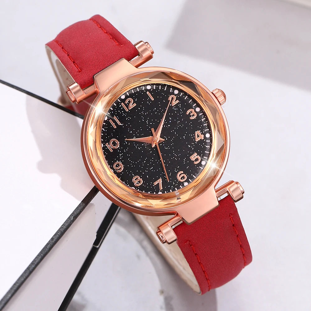 Zenat 6PCS Set Red Cherry Strap with Jewelery