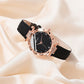 Zenat 5Pcs Set Luxury Rhinestone Watch Quartz Bracelet Set
