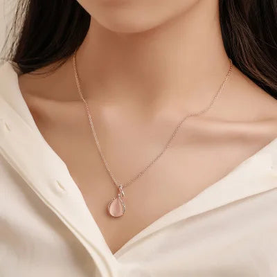 Zenat 3PC Waterdrop Rhinestone Necklace & Earrings Set