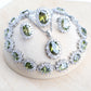 Zenat Blue Zirconia Silver 925 Women Bridal  Necklace Set