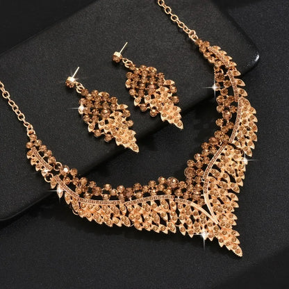 Zenat 3PC Conical Leaf Necklace Set for Dulhan