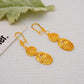 24K Pure Gold Set | Ginkgo leaf with pearls, leaf - shaped necklace, dainty earrings, romantic autumn charm