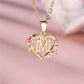 Zenat A-Z Letter Flower Gold Pendant Necklace