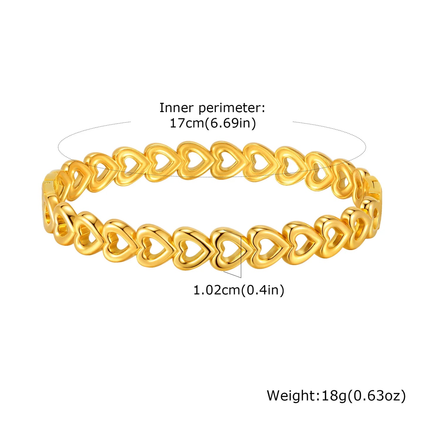Vnox Romantic Zircon Bracelet For Women No Fading