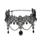 Zenat Neo-Gothic Black Lace Punk Choker Necklace