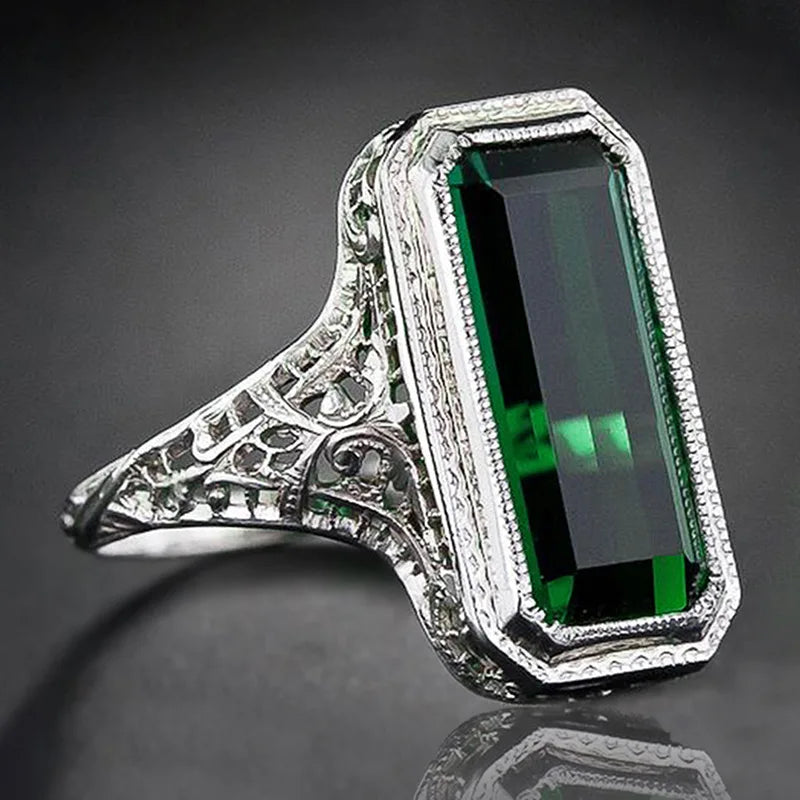 Zenat Colorful Green Cubic Zirconia Rings